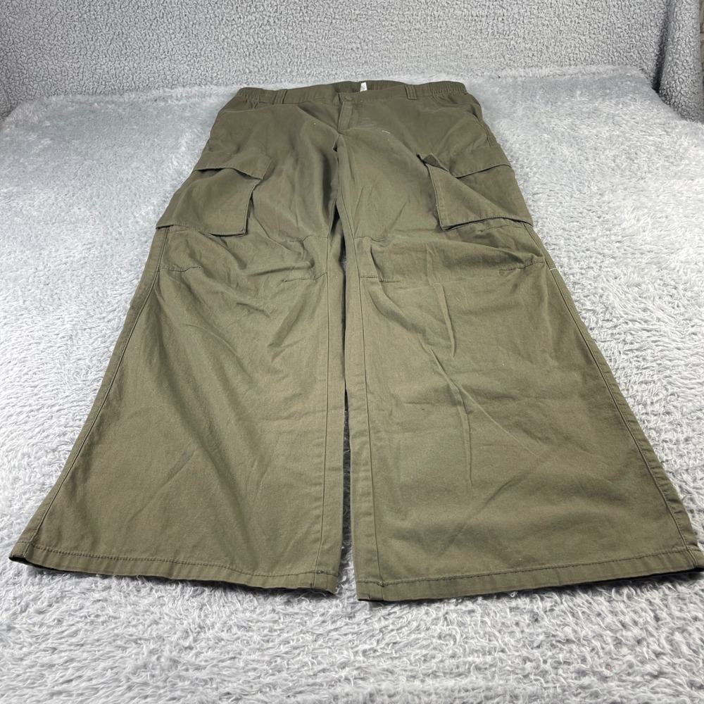 HM Divided Mens Olive Green Wide Leg Cargo Pants Size 14 New With Tags